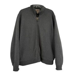 LL Bean Katahdin Iron Works Sweatshirt Men’s LARGE Grey Sherpa Lined Full Zip